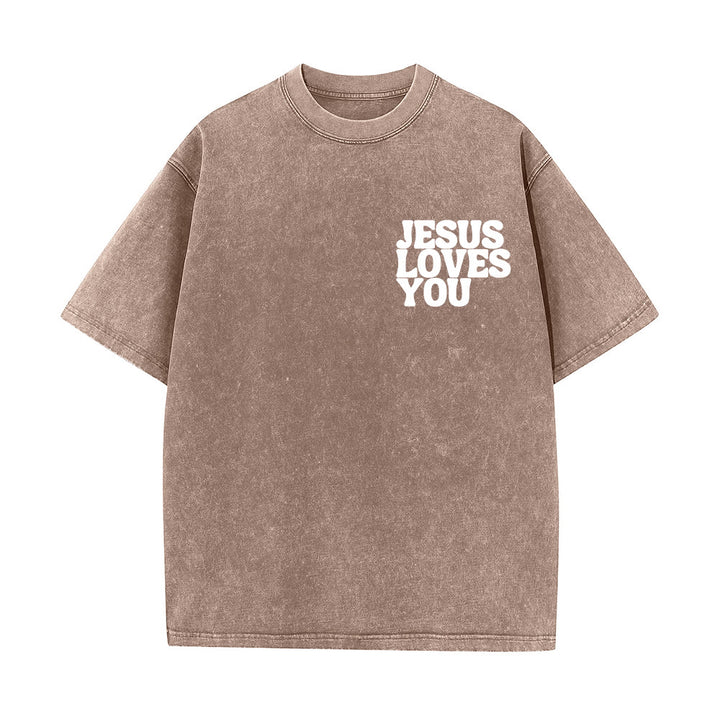 Christianartworkshop Maglietta unisex lavata "Good News Jesus Loves You" - image 17