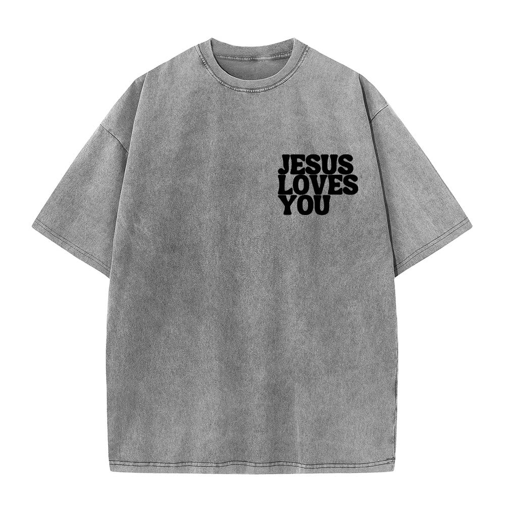 Christianartworkshop Maglietta unisex lavata "Good News Jesus Loves You" - image 13