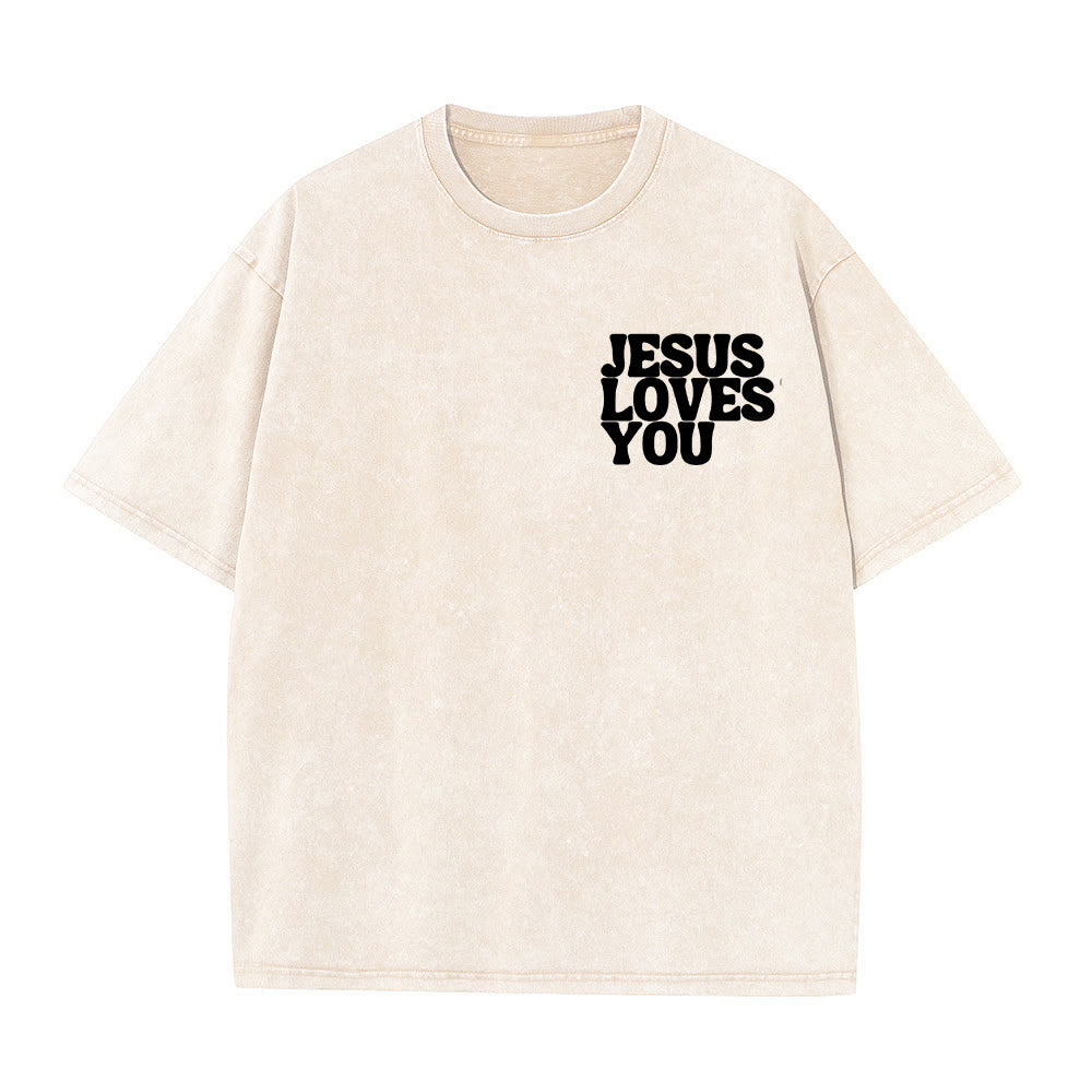 Christianartworkshop Maglietta unisex lavata "Good News Jesus Loves You" - image 15