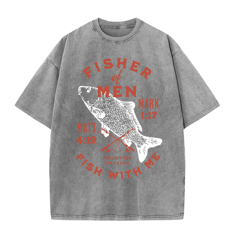Christianartworkshop Seguaci di Gesù Pescatore di Uomini T-shirt unisex lavata - Grigio - 5XL - image 3