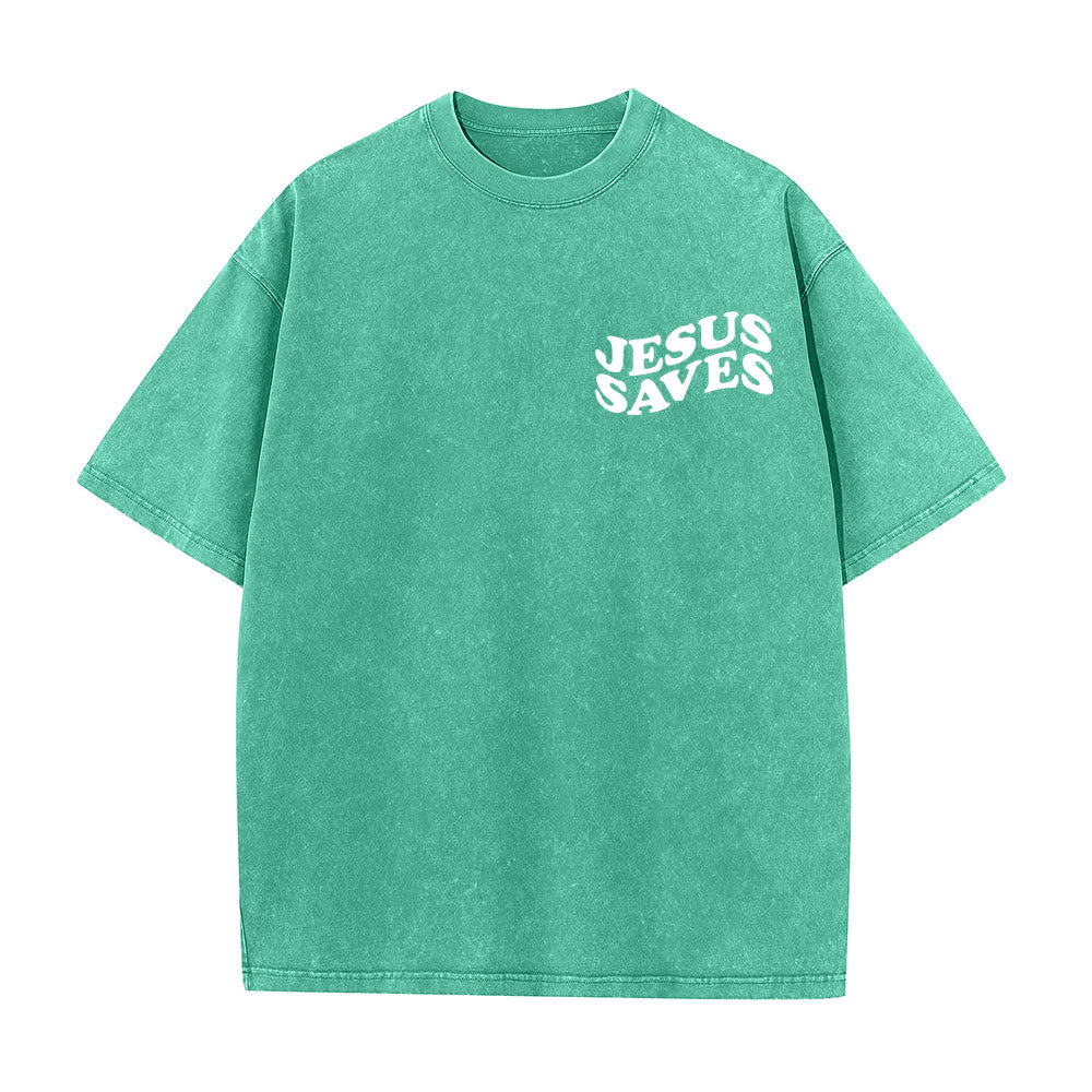 Christianartworkshop Gesù salva la croce T-shirt unisex lavata grafica - image 13
