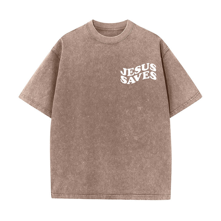 Christianartworkshop Gesù salva la croce T-shirt unisex lavata grafica - image 15
