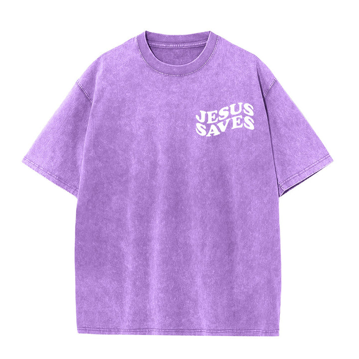 Christianartworkshop Gesù salva la croce T-shirt unisex lavata grafica - image 7