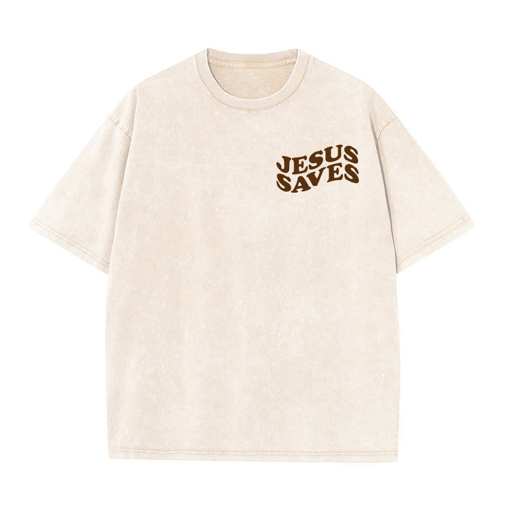 Christianartworkshop Gesù salva la croce T-shirt unisex lavata grafica - image 17