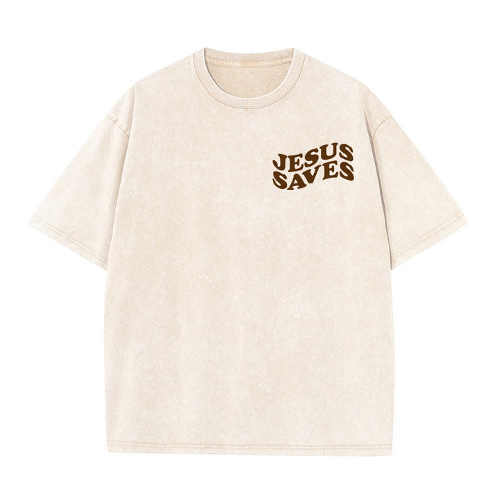 Christianartworkshop Gesù salva la croce T-shirt unisex lavata grafica - image 17