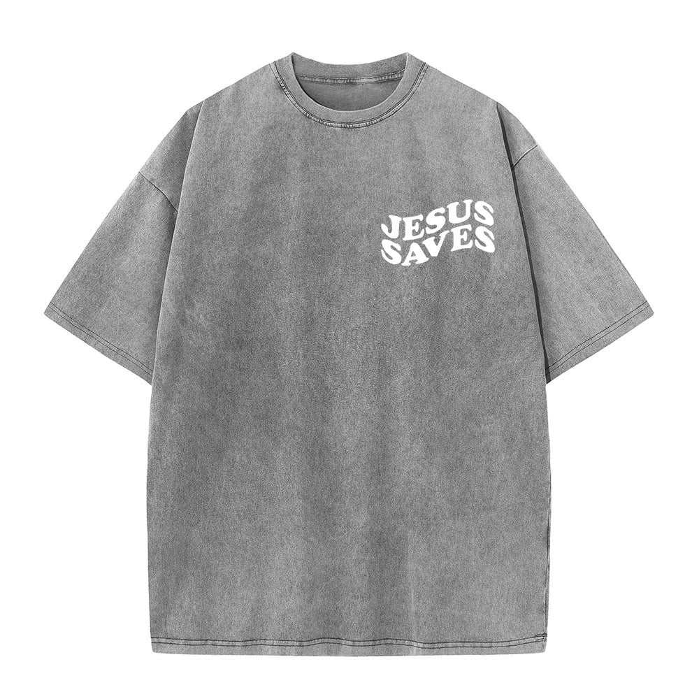 Christianartworkshop Gesù salva la croce T-shirt unisex lavata grafica - image 1