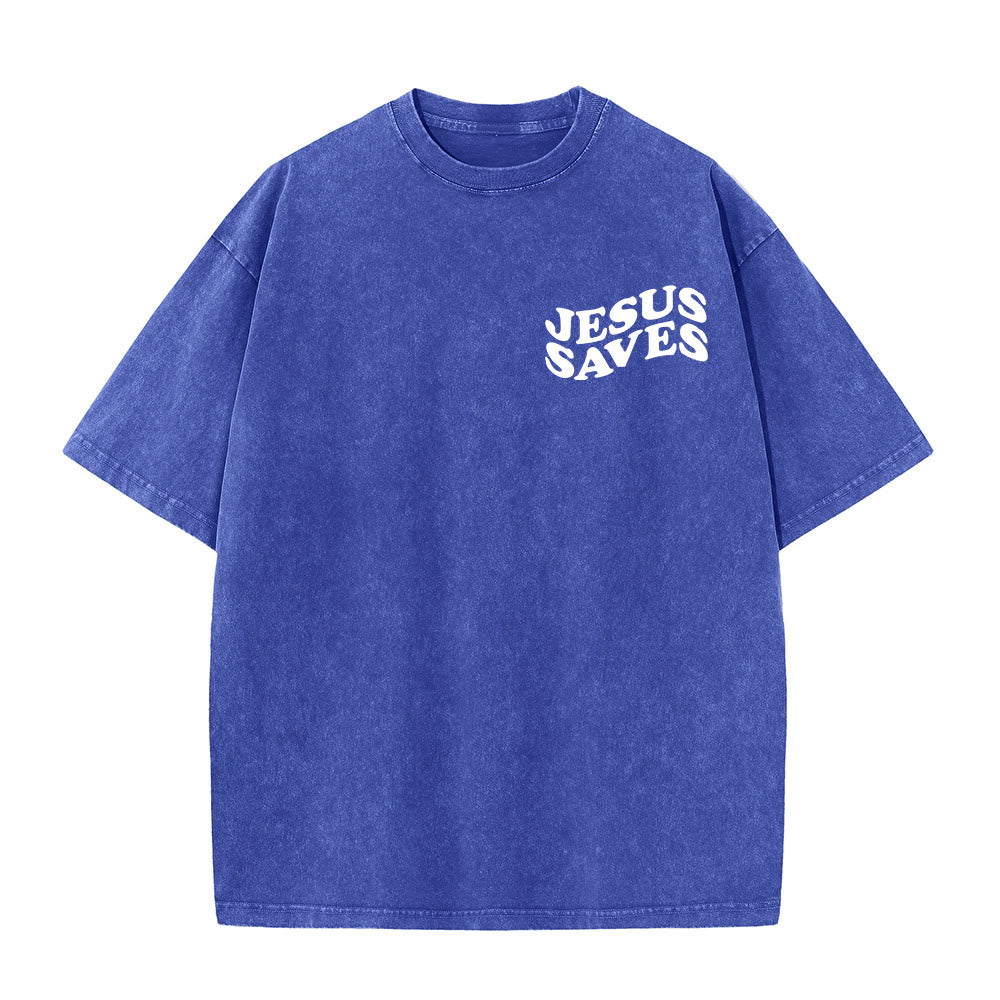 Christianartworkshop Gesù salva la croce T-shirt unisex lavata grafica - image 9