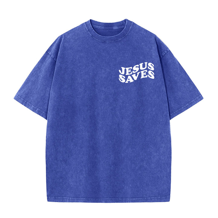 Christianartworkshop Gesù salva la croce T-shirt unisex lavata grafica - image 9
