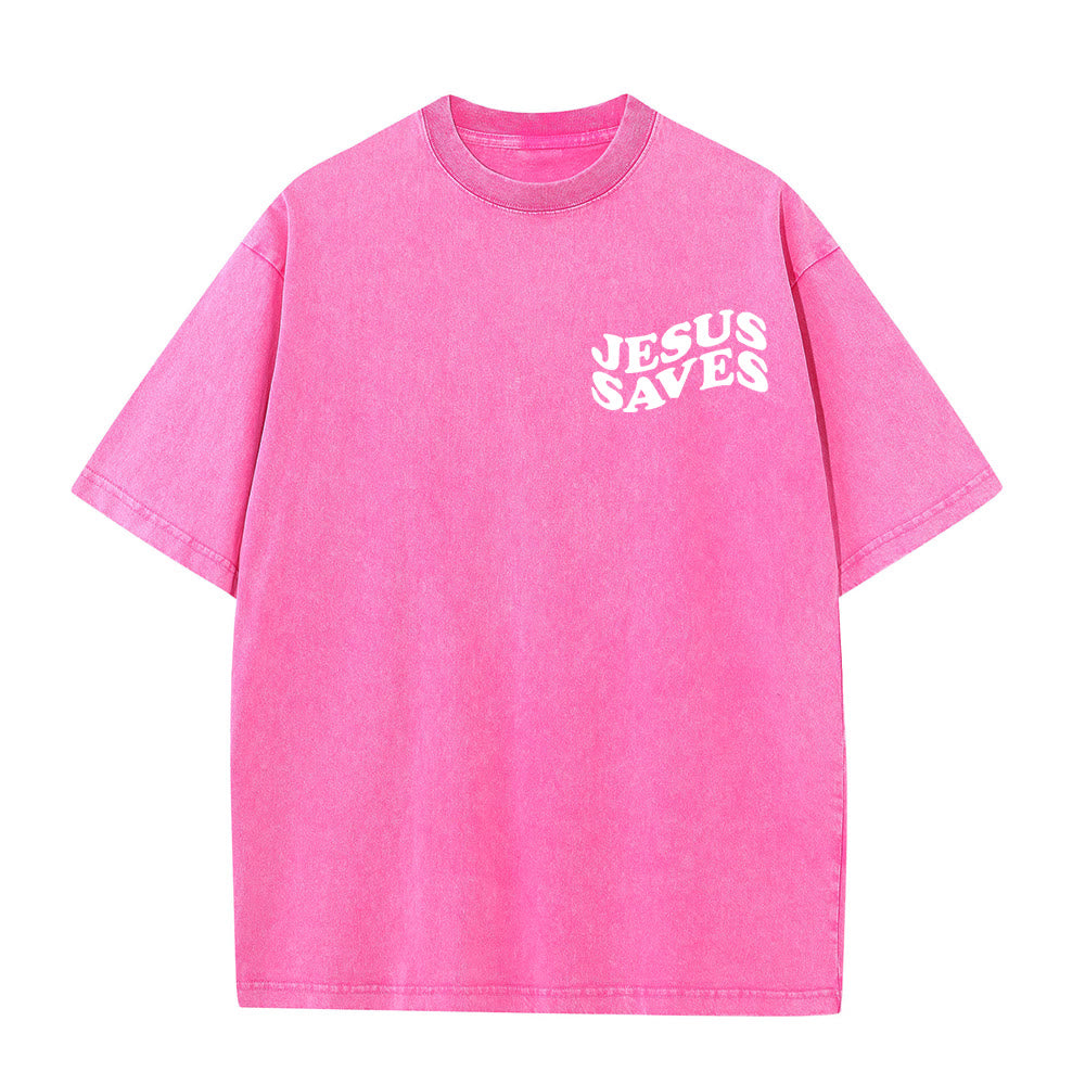 Christianartworkshop Gesù salva la croce T-shirt unisex lavata grafica - image 11