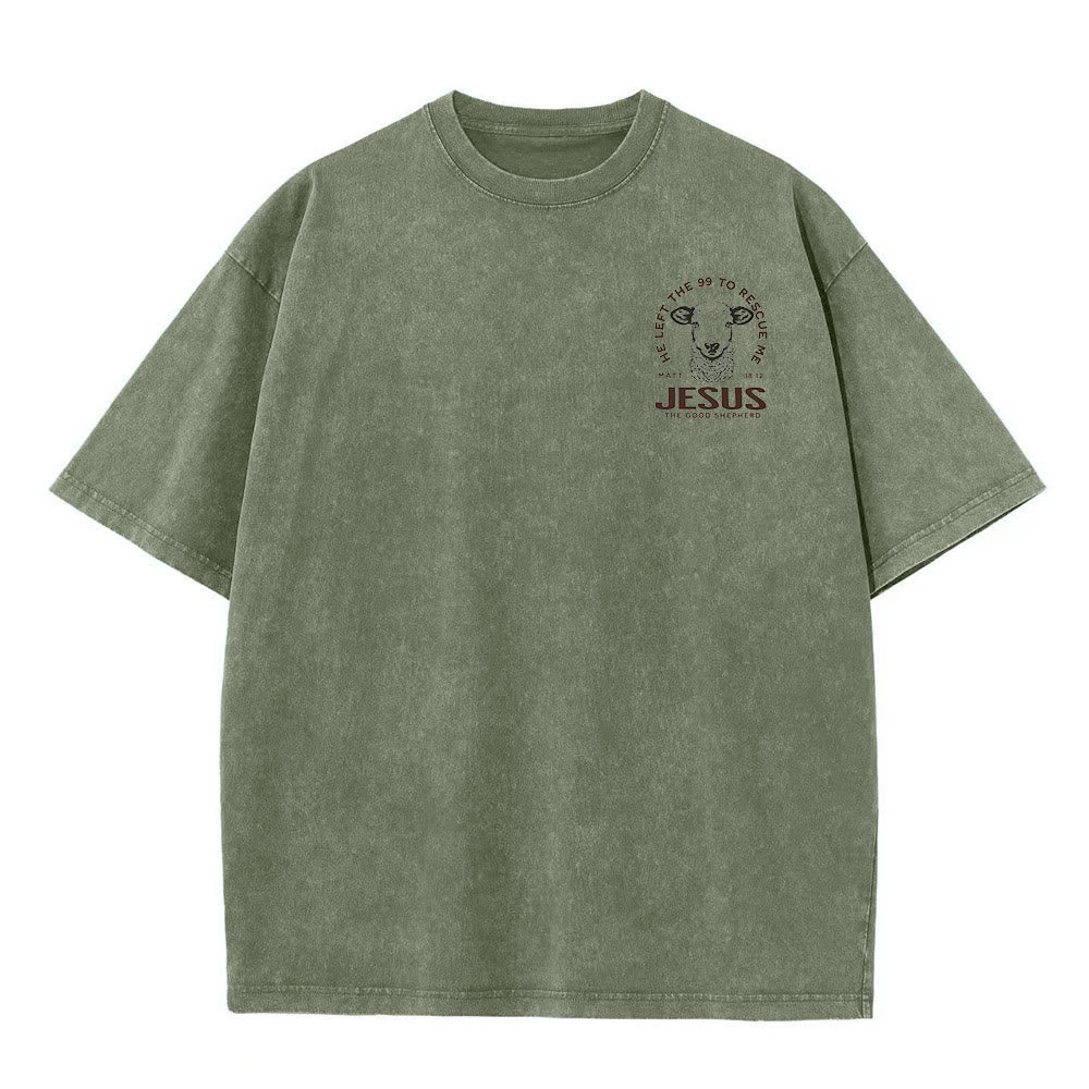 Christianartworkshop "Ha lasciato il 99 per salvarmi" T-shirt unisex lavata - image 7