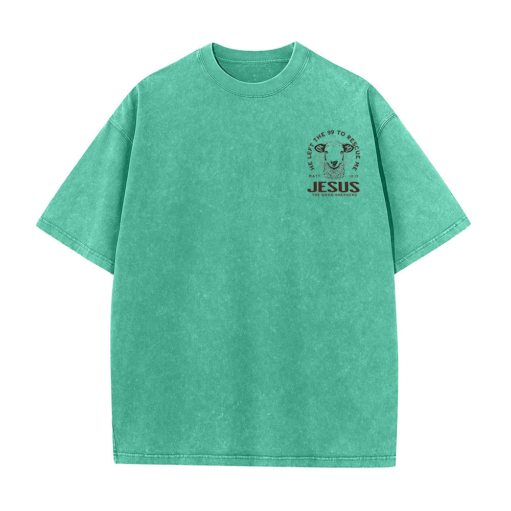 Christianartworkshop "Ha lasciato il 99 per salvarmi" T-shirt unisex lavata - image 17