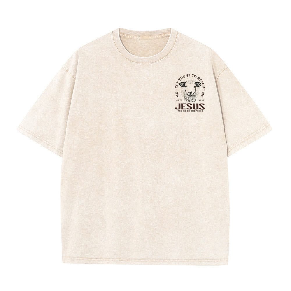 Christianartworkshop "Ha lasciato il 99 per salvarmi" T-shirt unisex lavata - image 13