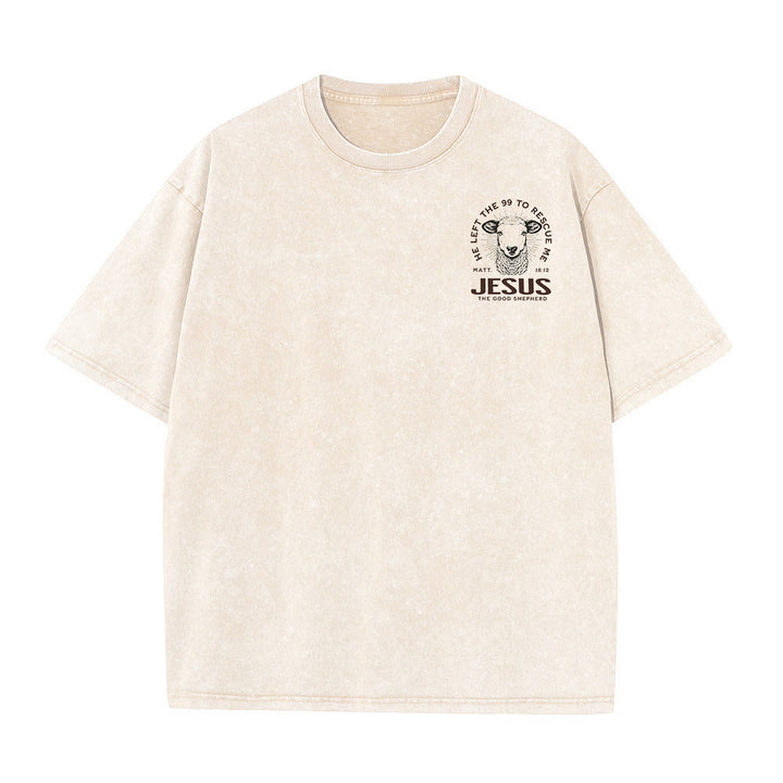Christianartworkshop "Ha lasciato il 99 per salvarmi" T-shirt unisex lavata - image 13
