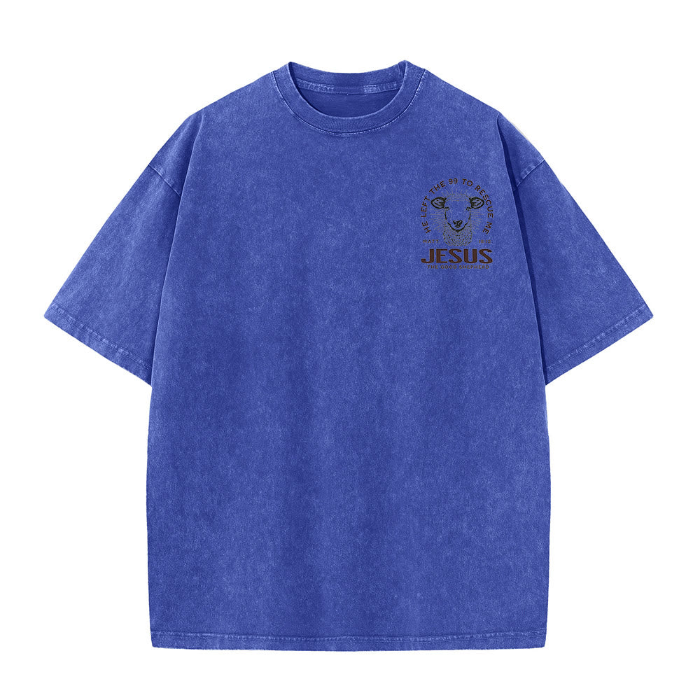 Christianartworkshop "Ha lasciato il 99 per salvarmi" T-shirt unisex lavata - image 3