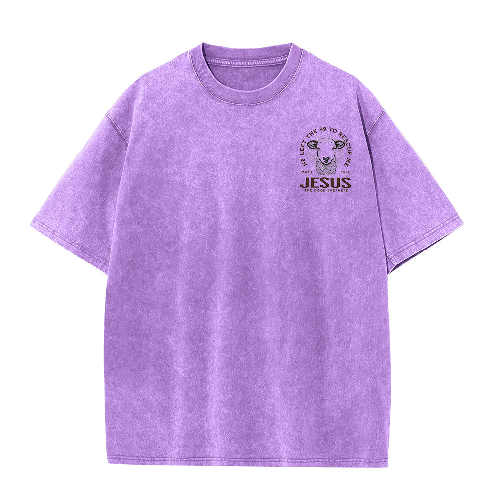 Christianartworkshop "Ha lasciato il 99 per salvarmi" T-shirt unisex lavata - image 15