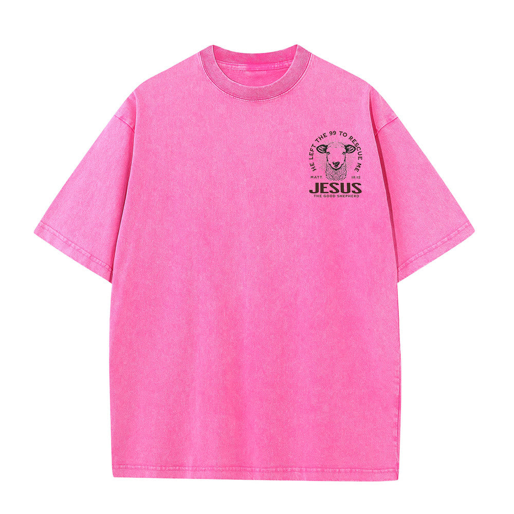 Christianartworkshop "Ha lasciato il 99 per salvarmi" T-shirt unisex lavata - image 11