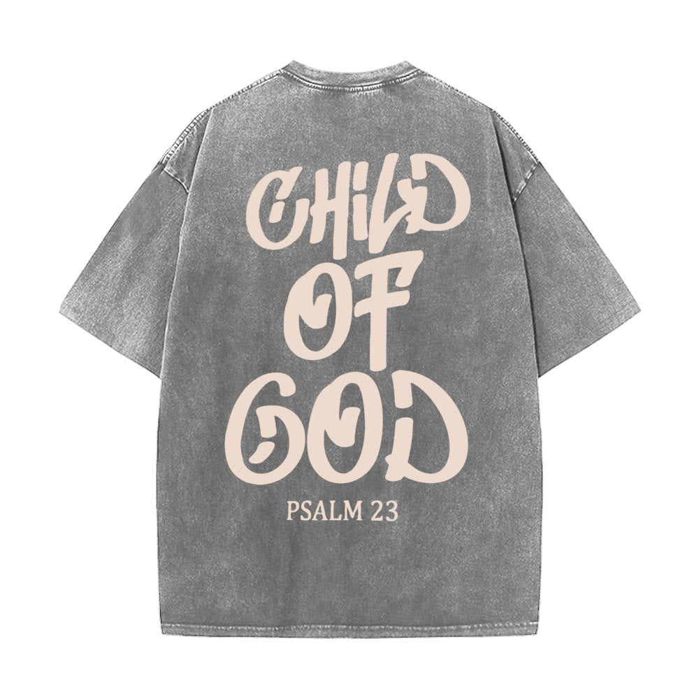 Christianartworkshop Maglietta unisex lavata Chic Spiritual Child of God Salmo 23 - Grigio - 5XL - image 0