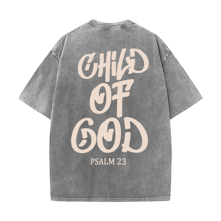 Christianartworkshop Maglietta unisex lavata Chic Spiritual Child of God Salmo 23 - Grigio - 5XL - image 0