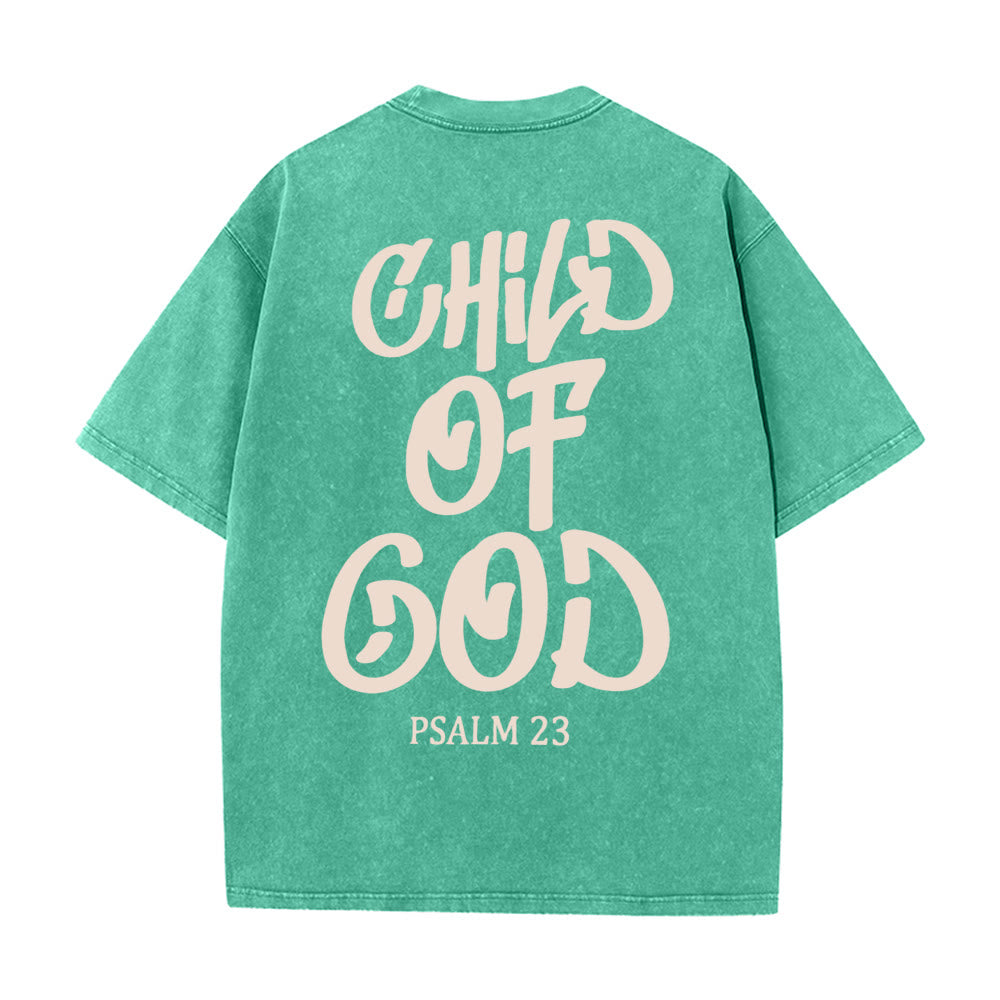 Christianartworkshop Maglietta unisex lavata Chic Spiritual Child of God Salmo 23 - Verde - 5XL - image 14