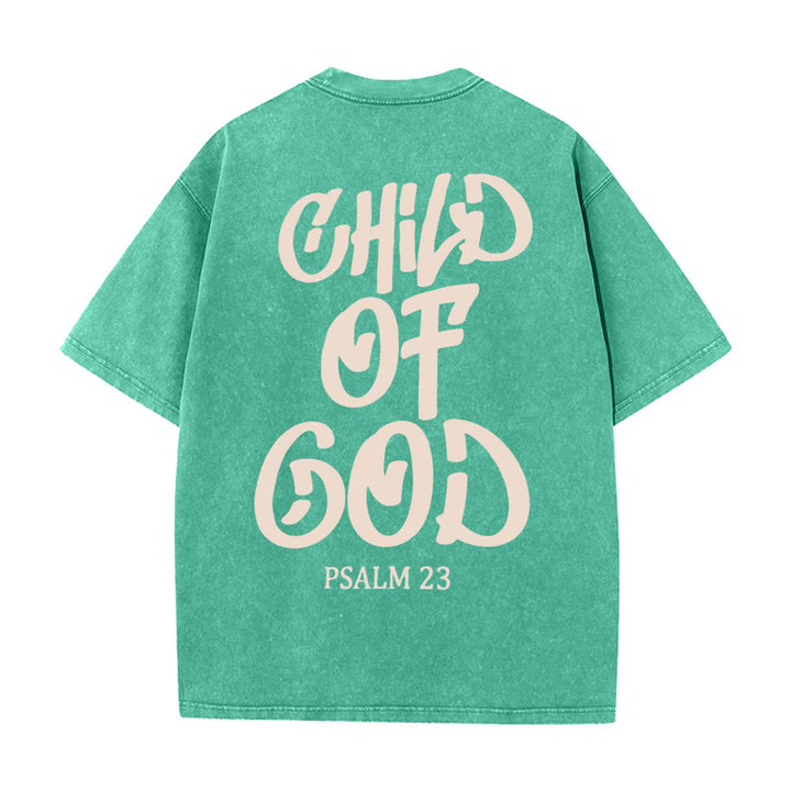 Christianartworkshop Maglietta unisex lavata Chic Spiritual Child of God Salmo 23 - Verde - 5XL - image 14