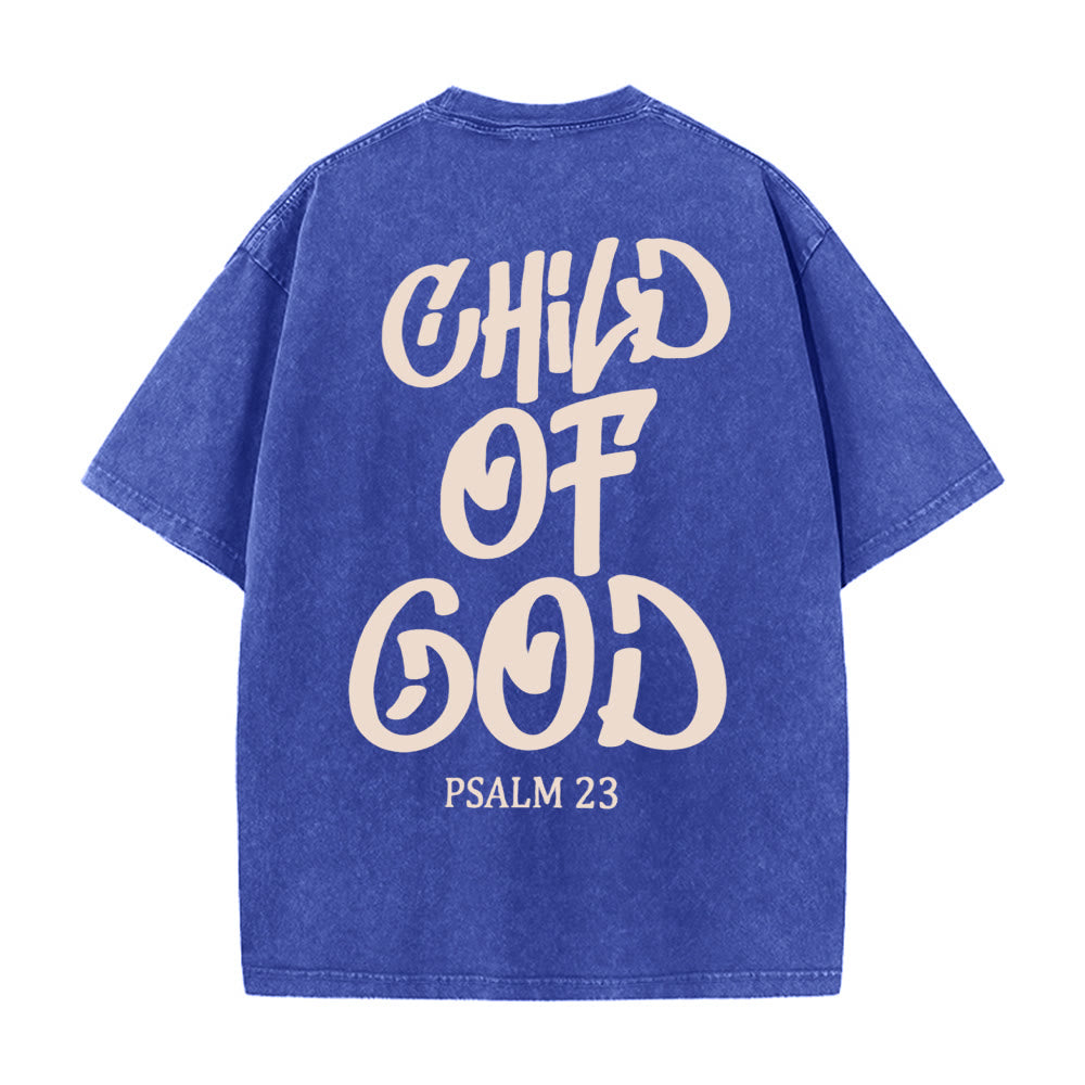Christianartworkshop Maglietta unisex lavata Chic Spiritual Child of God Salmo 23 - Blu - 5XL - image 6