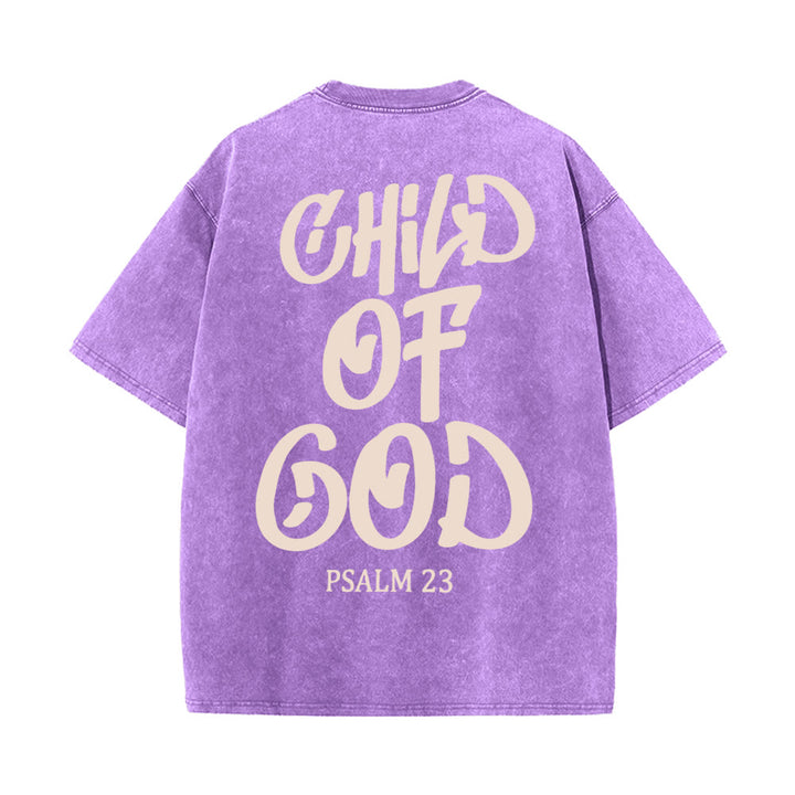 Christianartworkshop Maglietta unisex lavata Chic Spiritual Child of God Salmo 23 - Viola - 5XL - image 8