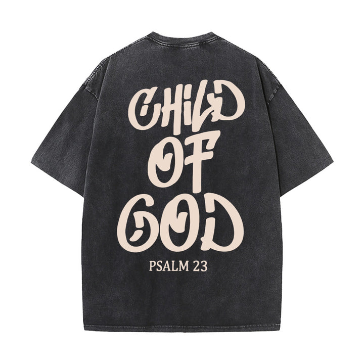 Christianartworkshop Maglietta unisex lavata Chic Spiritual Child of God Salmo 23 - Nero - 5XL - image 2