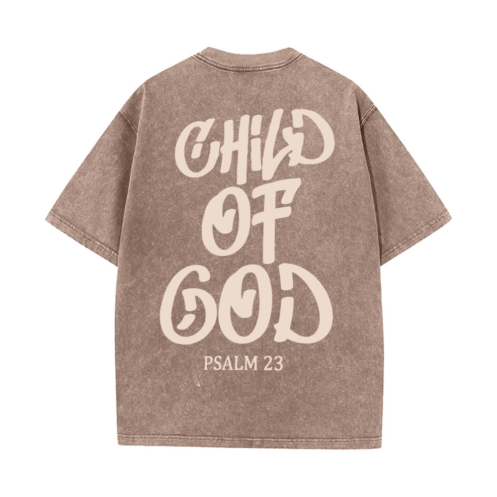 Christianartworkshop Maglietta unisex lavata Chic Spiritual Child of God Salmo 23 - Caffè - 5XL - image 12