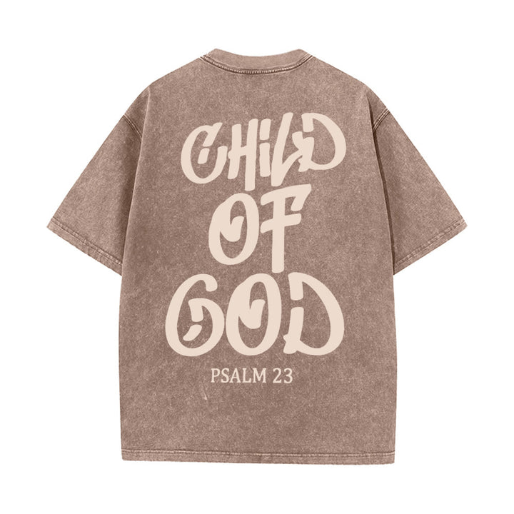 Christianartworkshop Maglietta unisex lavata Chic Spiritual Child of God Salmo 23 - Caffè - 5XL - image 12