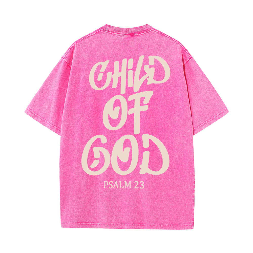 Christianartworkshop Maglietta unisex lavata Chic Spiritual Child of God Salmo 23 - Rosa - 5XL - image 16
