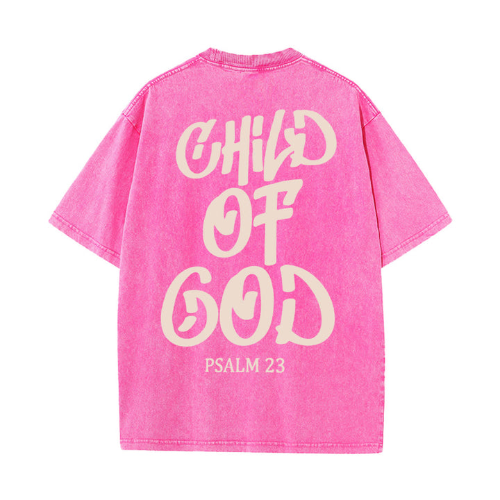 Christianartworkshop Maglietta unisex lavata Chic Spiritual Child of God Salmo 23 - Rosa - 5XL - image 16