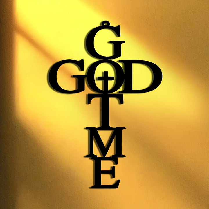 Christianartworkshop Croce e decorazione in metallo GOD TIME: silenzioso promemoria della Sua presenza - image 3