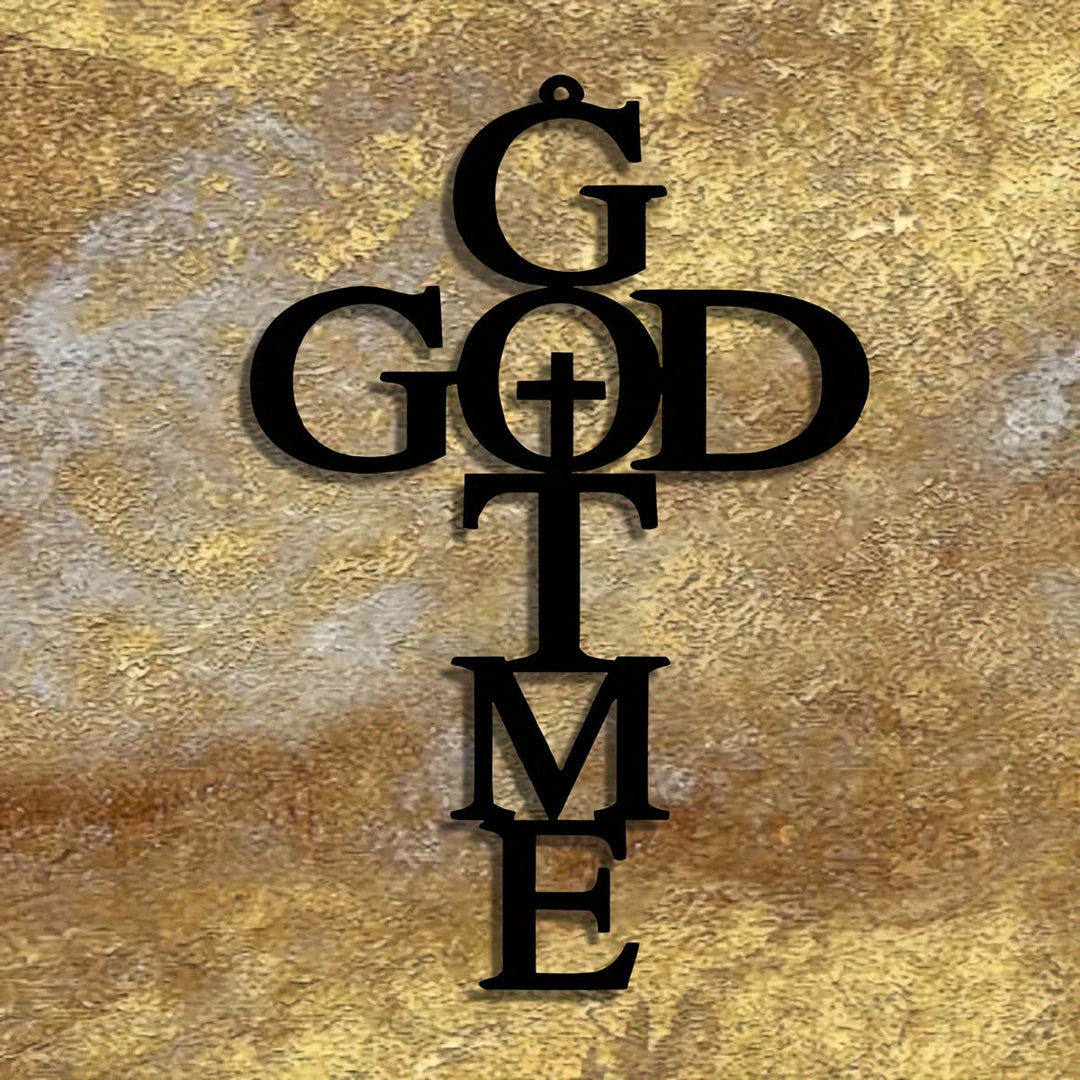 Christianartworkshop Croce e decorazione in metallo GOD TIME: silenzioso promemoria della Sua presenza - image 1