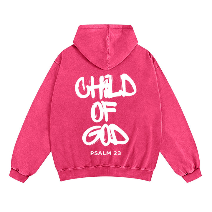 Giacca con cappuccio e cerniera Christianartworkshop Child of God: Dichiarazione di conforto del Salmo 23 - Rosa - 2XL - image 10