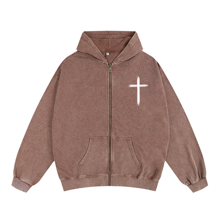Christianartworkshop Dove & Cross Jesus Saves Zip-Up Hooded Jacket: Comfort spirituale per ogni giorno - image 12