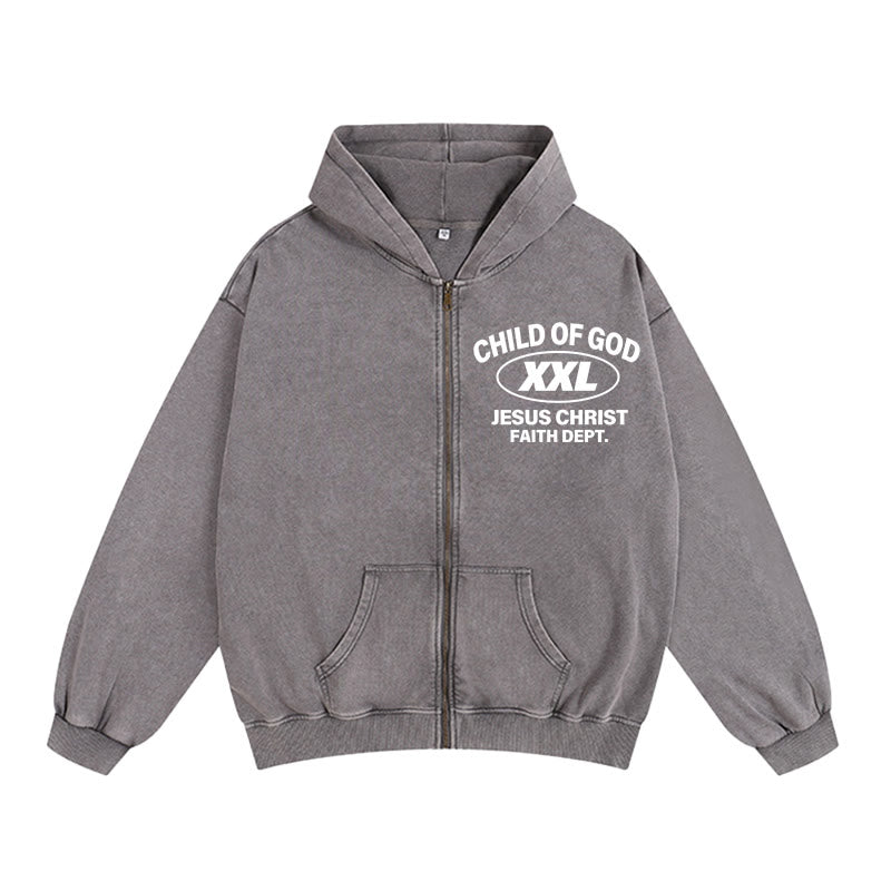 Giacca con cappuccio e cerniera Child of God Identity Christianartworkshop : unisci fede ed espressione street-style - Grigio - 2XL - image 8