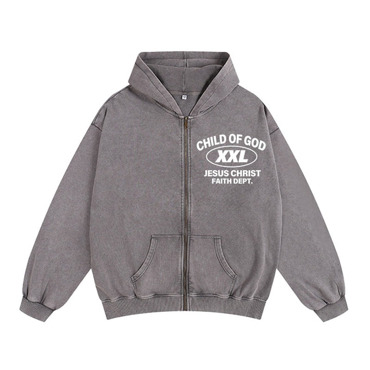 Giacca con cappuccio e cerniera Child of God Identity Christianartworkshop : unisci fede ed espressione street-style - Grigio - 2XL - image 8
