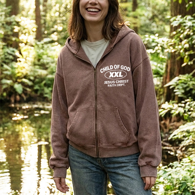 Christianartworkshop Child of God Identity Zip-Up Hooded Jacket: Un connubio tra fede ed espressione street-style. - image 1