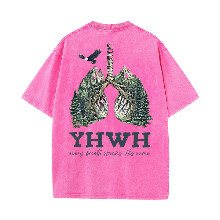Christianartworkshop Ogni respiro pronuncia il suo nome T-shirt unisex lavata - Rosa - 5XL - image 16