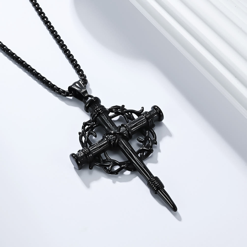 Christianartworkshop Croce a tre stili con collana a trono: silenzioso ricordo della sua redenzione - Nero - image 6