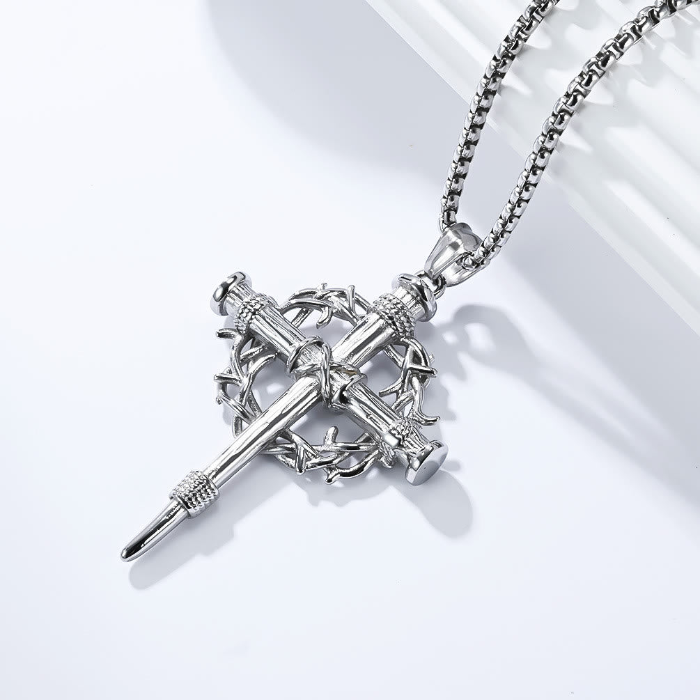 Christianartworkshop Croce a tre stili con collana a trono: silenzioso ricordo della sua redenzione - image 3