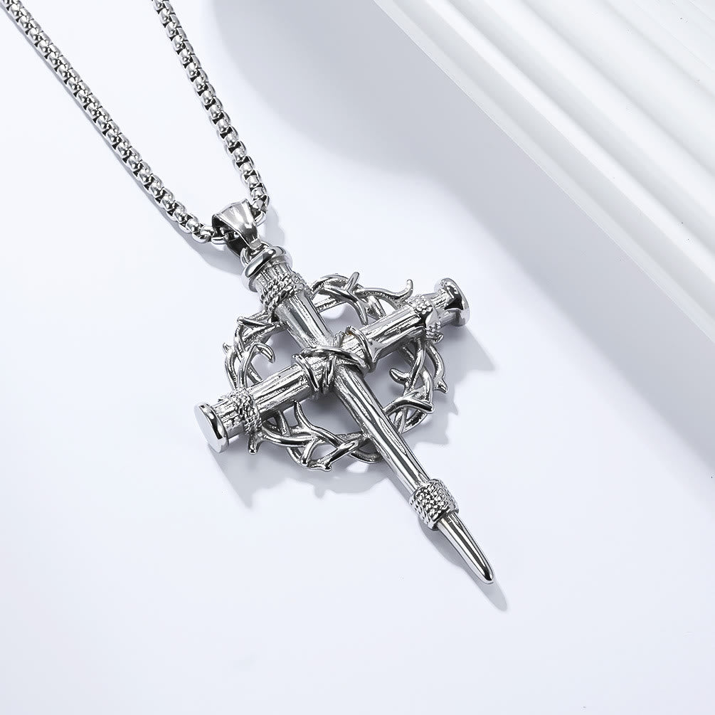 Christianartworkshop Croce a tre stili con collana a trono: silenzioso ricordo della sua redenzione - Argento - image 4