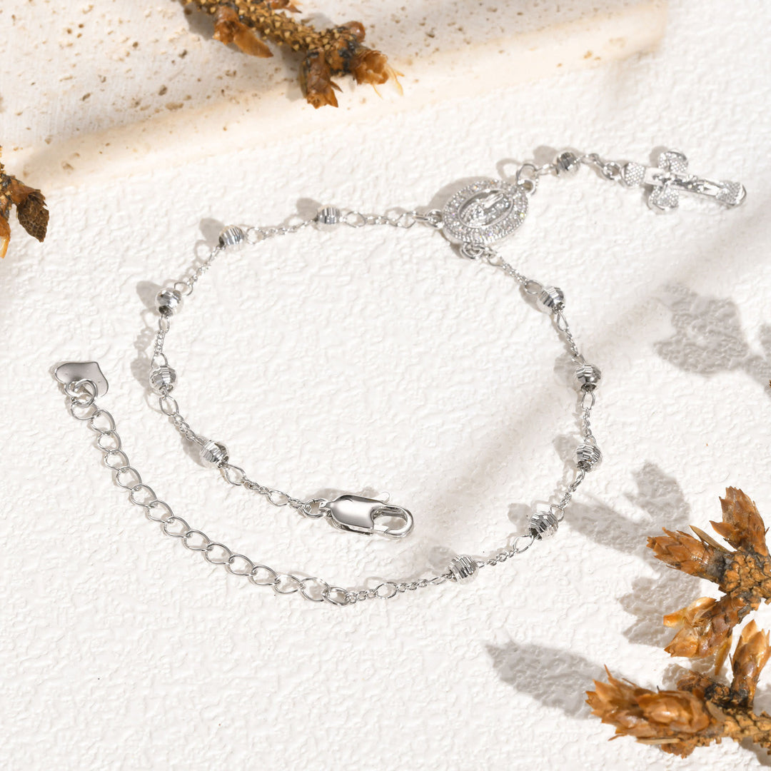 Christianartworkshop Bracciale con ciondolo della Madonna e del Crocifisso: la Sua grazia al tuo polso - image 4