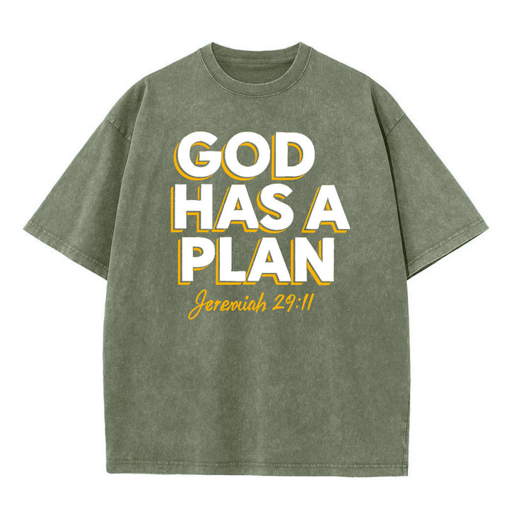 Christianartworkshop Dio ha un piano - T-shirt unisex lavata - Verde militare - 5XL - image 0