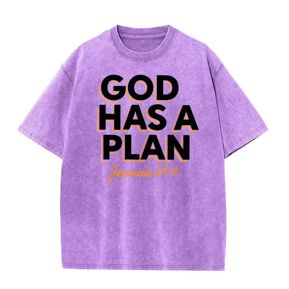 Christianartworkshop Dio ha un piano - T-shirt unisex lavata - Viola - 5XL - image 1