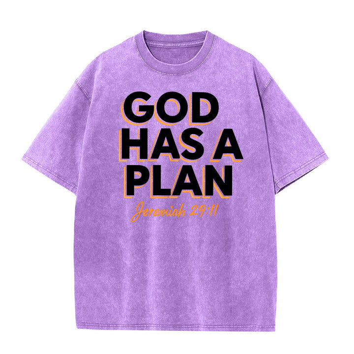 Christianartworkshop Dio ha un piano - T-shirt unisex lavata - Viola - 5XL - image 1