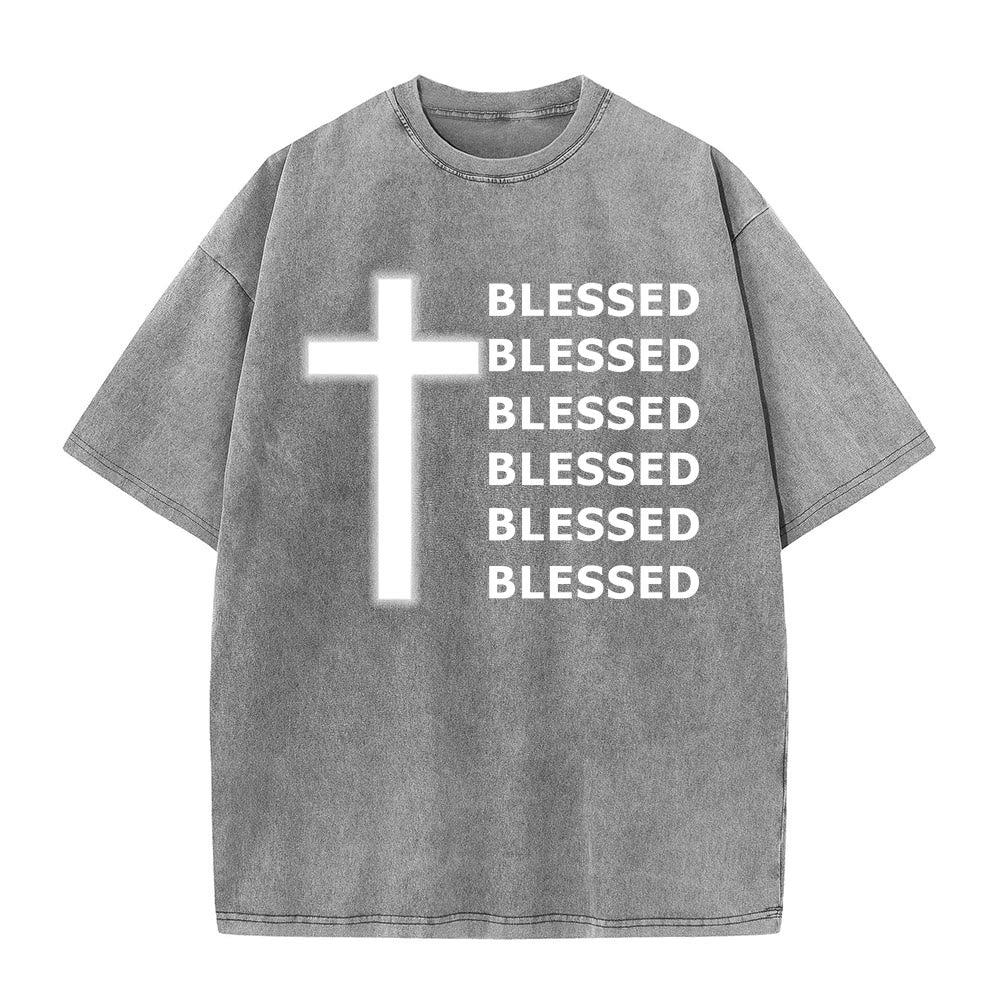Christianartworkshop Maglietta unisex lavata con scritta "Gratitude-Filled Blessed Statement" - Grigio - 5XL - image 5