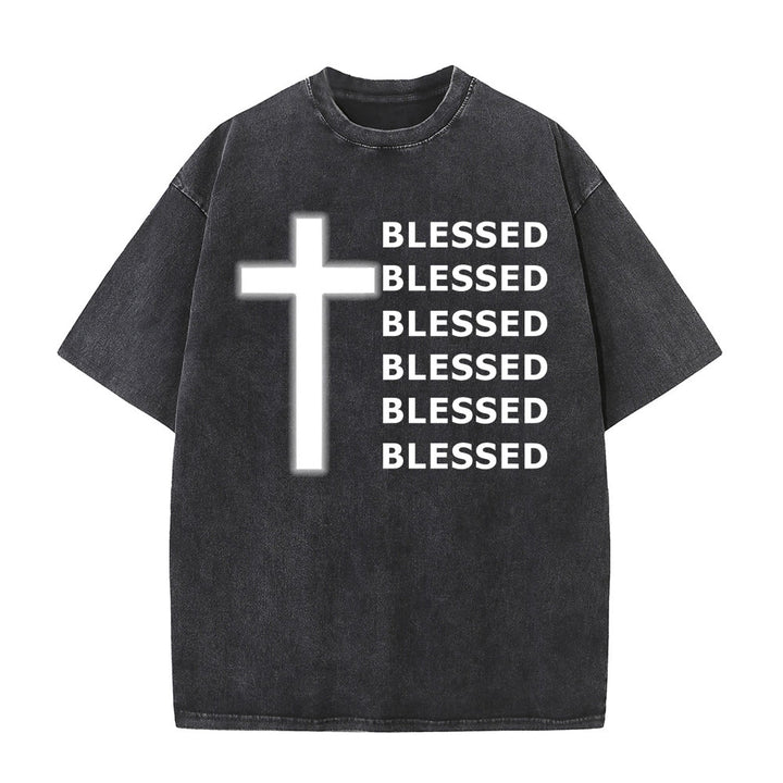 Christianartworkshop Maglietta unisex lavata con scritta "Gratitude-Filled Blessed Statement" - Nero - 5XL - image 3