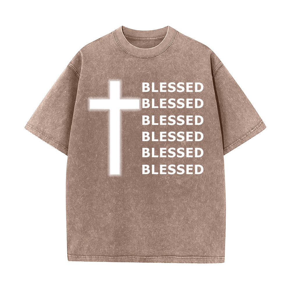 Christianartworkshop Maglietta unisex lavata con scritta "Gratitude-Filled Blessed Statement" - Marrone - 5XL - image 6