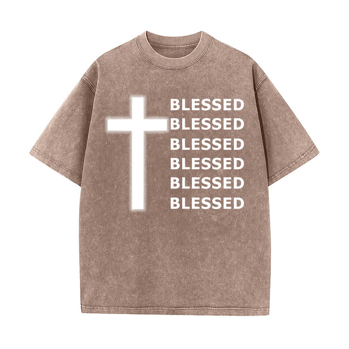 Christianartworkshop Maglietta unisex lavata con scritta "Gratitude-Filled Blessed Statement" - Marrone - 5XL - image 6